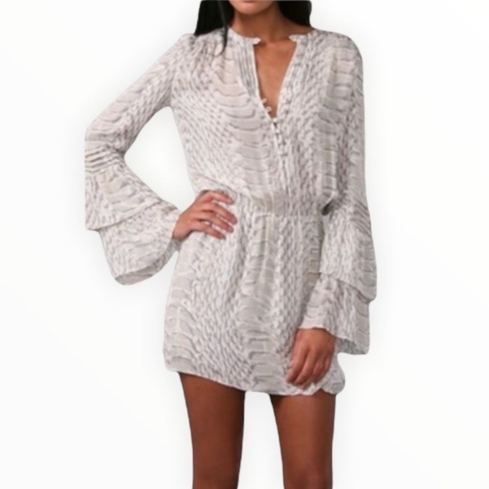 Parker bell sleeve long sleeve mini dress